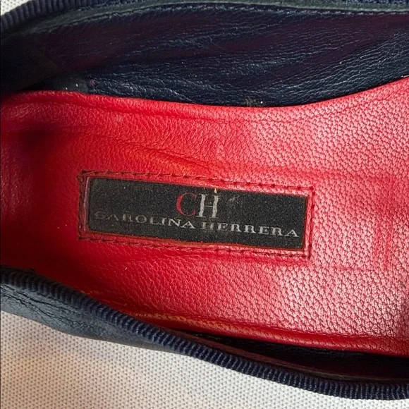 Carolina Herrera Red and Black Little Girls Flats - Picture 2 of 3